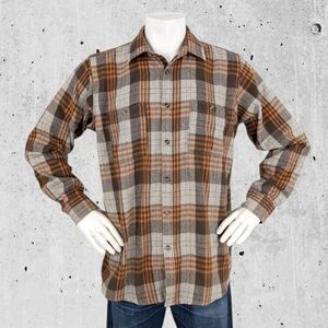 Flannel Shirt Size XL Brown & Tan